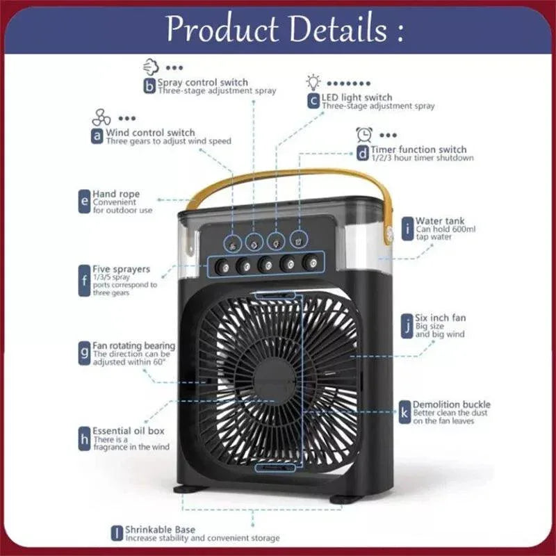 Hydrating Cooling Station – 2-in-1 Electric Humidifier Fan