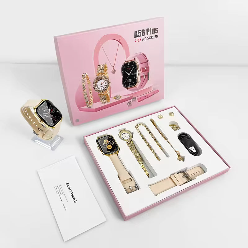 A58 Plus Ladies Smartwatch – Combo Set 8in1